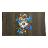 Stoomstijltandwielen en Blauwe Vlinders Kussensloop (Achterkant)