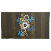 Stoomstijltandwielen en Blauwe Vlinders Kussensloop (Voorkant-Links)