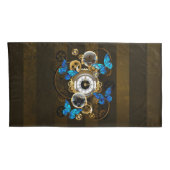 Stoomstijltandwielen en Blauwe Vlinders Kussensloop (Achterkant-Rechts)