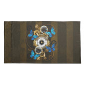 Stoomstijltandwielen en Blauwe Vlinders Kussensloop (Achterkant-Links)