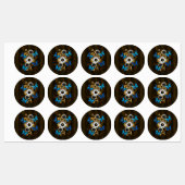 Stoomstijltandwielen en Blauwe Vlinders Labels (Vel)