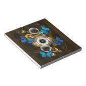 Stoomstijltandwielen en Blauwe Vlinders Notitieblok (Schuin)