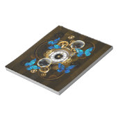 Stoomstijltandwielen en Blauwe Vlinders Notitieblok (Linkerzijde)