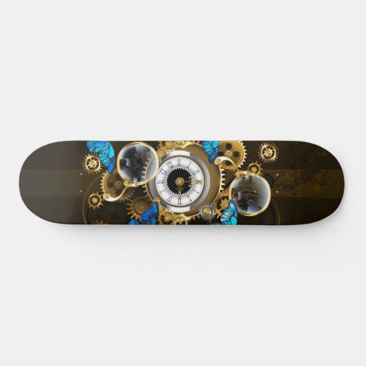 Stoomstijltandwielen en Blauwe Vlinders Persoonlijk Skateboard (Horizontaal)