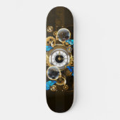 Stoomstijltandwielen en Blauwe Vlinders Persoonlijk Skateboard (Voorkant)