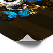 Stoomstijltandwielen en Blauwe Vlinders Poster (Hoek)