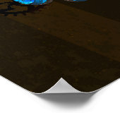 Stoomstijltandwielen en Blauwe Vlinders Poster (Hoek)