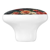 Stoomstijltandwielen, Rozen en Regenboog Keramische Knop (Zijkant)