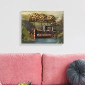 Stoomstijltijd - Luchtship - De originele Ark van Canvas Afdruk (Insitu (Woonkamer))