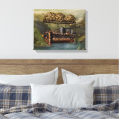 Stoomstijltijd - Luchtship - De originele Ark van Canvas Afdruk (Insitu (Slaapkamer))