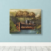 Stoomstijltijd - Luchtship - De originele Ark van Canvas Afdruk (Insitu (Houten vloer))
