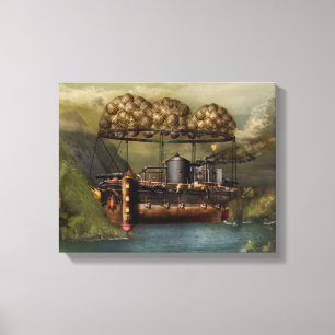 Stoomstijltijd - Luchtship - De originele Ark van Canvas Afdruk