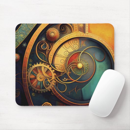 Stoomtech Abstract Klokontwerp Muismat (Met muis)