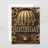 Stoomtech Avontuurlijke Verjaardagsontwerp Briefkaart (Voorkant / Achterkant)