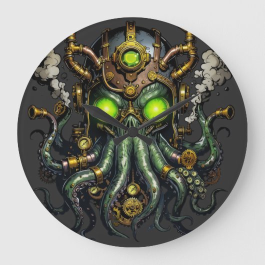 Stoomtech Cthulhu monster Grote Klok (Voorkant)