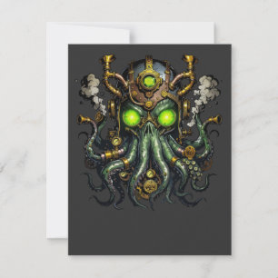 Stoomtech Cthulhu monster Notitiekaartje