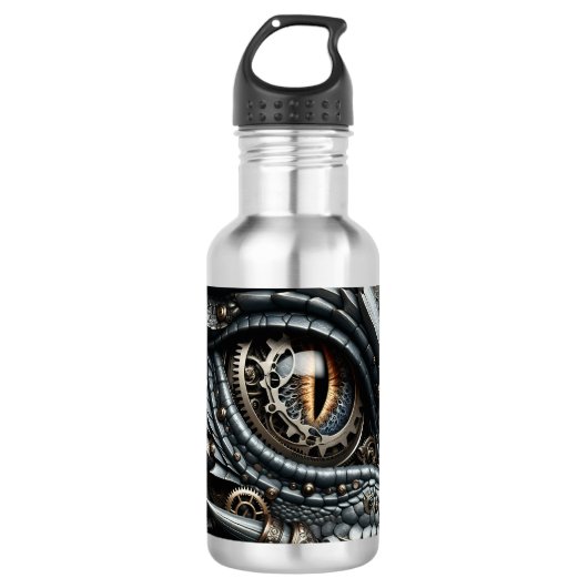 Stoomtech Drakenoog Close-up Ai Kunst Waterfles (Voorkant)