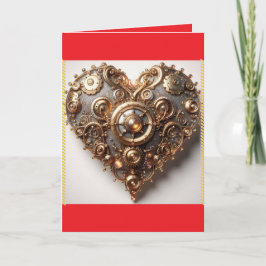 Stoomtech Elegante Tandwiel Hart Feestdagen Kaart