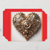 Stoomtech Elegante Tandwiel Hart Feestdagenkaart (Voorkant / Achterkant)