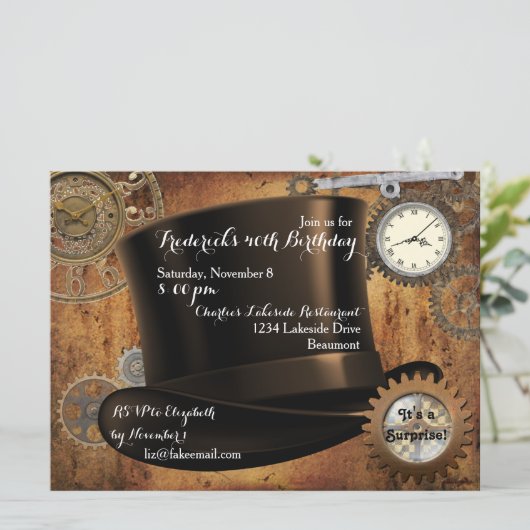 Stoomtech Gebeurtuis Uitnodiging (Staand voorkant)