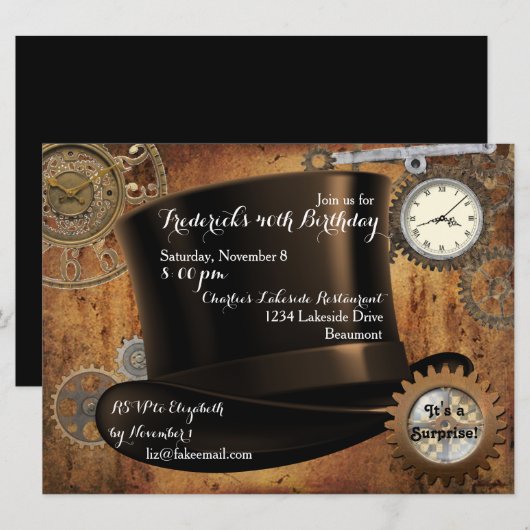 Stoomtech Gebeurtuis Uitnodiging (Voorkant / Achterkant)