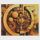Stoomtech Gouden Mechanisme Abstract Cadeaupapier (Vlak)