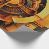Stoomtech Gouden Mechanisme Abstract Cadeaupapier (Hoek)
