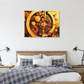 Stoomtech Gouden Mechanisme Abstract Canvas Afdruk (Insitu (Slaapkamer))