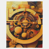Stoomtech Gouden Mechanisme Abstract Fleece Deken (Voorkant)