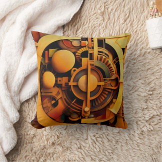 Stoomtech Gouden Mechanisme Abstract Kussen