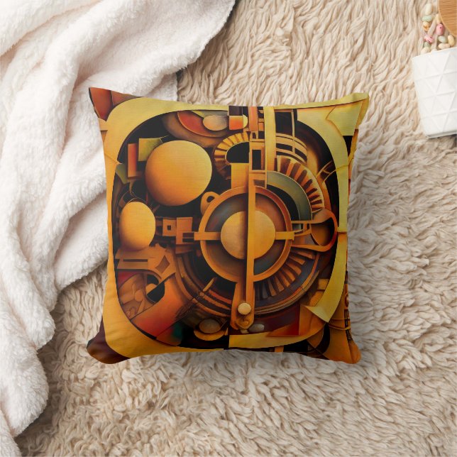 Stoomtech Gouden Mechanisme Abstract Kussen (Deken)