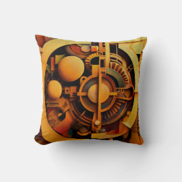 Stoomtech Gouden Mechanisme Abstract Kussen