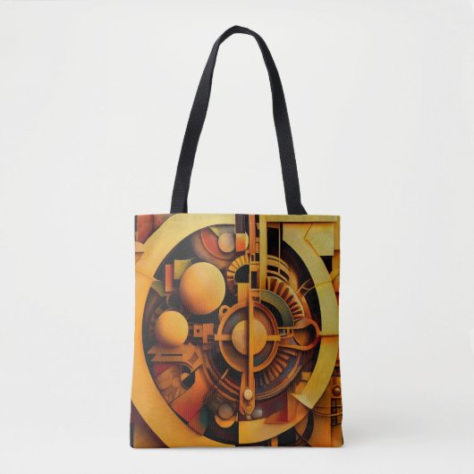 Stoomtech Gouden Mechanisme Abstract Tote Bag (Voorkant)