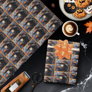 Stoomtech herfst heks pompoen klokwerk hoed cadeaupapier