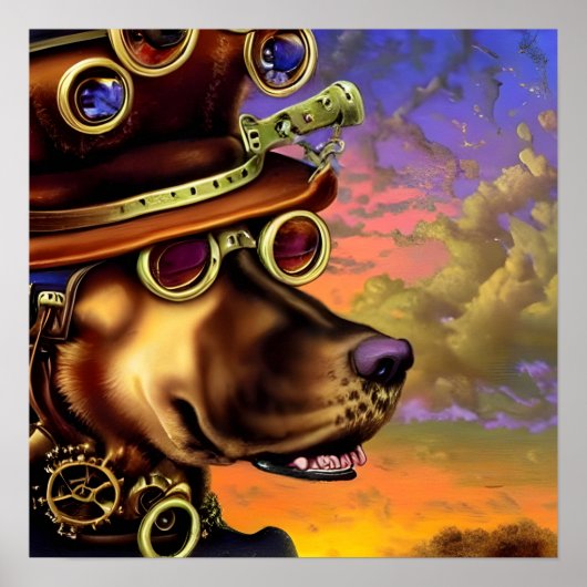Stoomtech Hond Portret Poster (Voorkant)