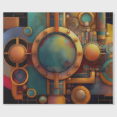 Stoomtech Industriele Geometrische Kunst Cadeaupapier (Vlak)