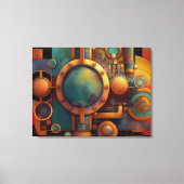 Stoomtech Industriële Geometrische Kunst Canvas Afdruk (Voorkant)