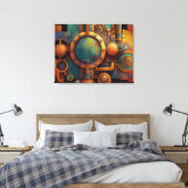 Stoomtech Industriële Geometrische Kunst Canvas Afdruk (Insitu (Slaapkamer))