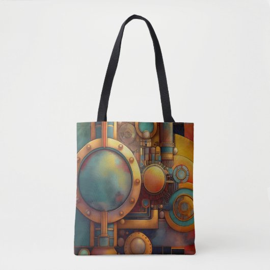 Stoomtech Industriële Geometrische Kunst Tote Bag (Voorkant)