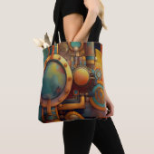 Stoomtech Industriële Geometrische Kunst Tote Bag (Dichtbij)