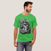 Stoomtech Kat speelt Synthesizer Synth Kittenechn T-shirt (Voorkant volledig)