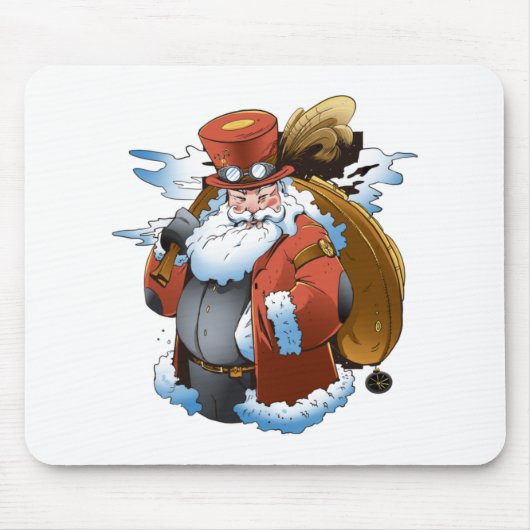 Stoomtech Kerstman Kerstmis Vintage Stijl Muismat (Voorkant)