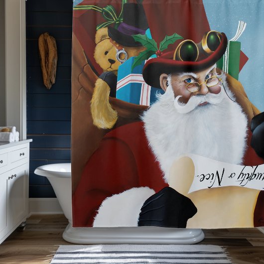 Stoomtech Kerstman Victoriaanse Kerst Fantasie Kun Douchegordijn