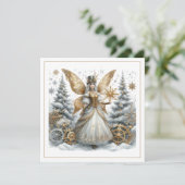 Stoomtech Kerstmis – Gouden Fee in Besneeuwd Bos (Staand voorkant)