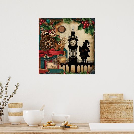 Stoomtech Kerstposter Poster (Keuken)