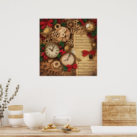 Stoomtech Kerstposter Poster (Keuken)
