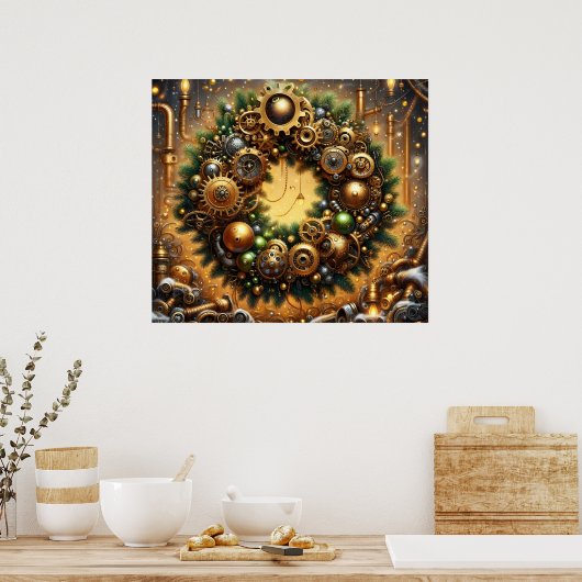 Stoomtech Kerstposter Poster (Keuken)
