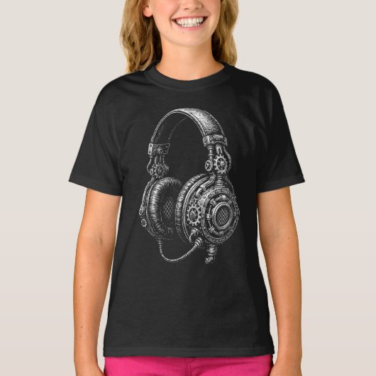 Stoomtech Koptelefoon Schets T-shirt (Voorkant)