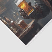 Stoomtech neushoorn in harnas, bier drinkend in ee tissuepapier (Detail)