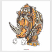 Stoomtech-pantser RHINO Mechanisch Geek Chic Sticker (Vel)